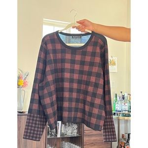 NWOT! Eloquii Buffalo check sweater top - brown & black - plus size 🤎🖤